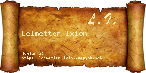 Leimetter Ixion névjegykártya